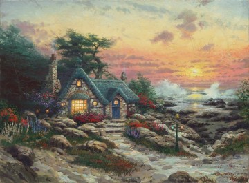 Cottage By The Sea TK Christmas Ölgemälde